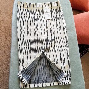 NWT Zara Black and White stretchy midi skirt